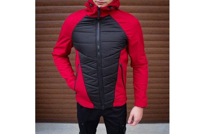 Мужская куртка Rafael (бордово-черная)