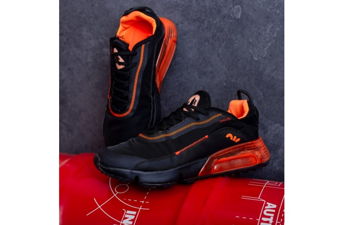 Мужские кроссовки Дифено 90 Зеро (черные с оранжевой вставкой)