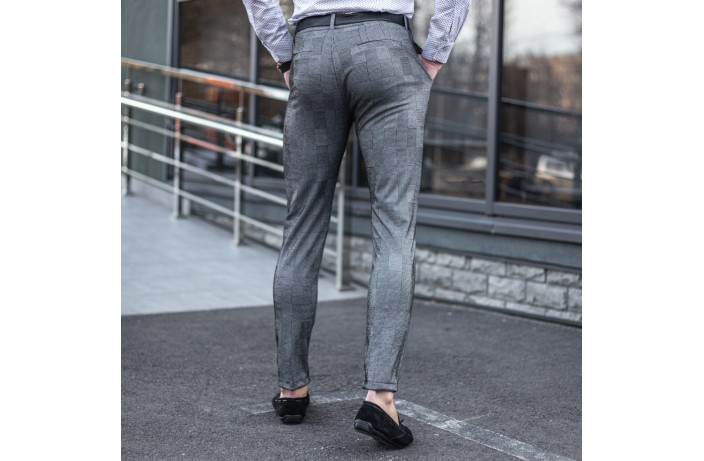 Мужские демисезонные штаны '100%' (большая клетка)
