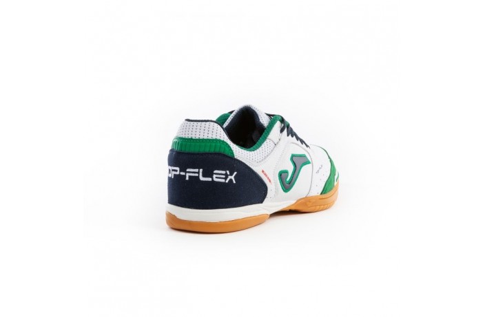 Обувь для зала (футзалки, бампы) бело-зеленая Joma TOP FLEX